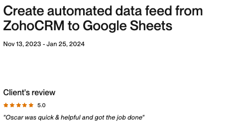 Upwork Feedback screenshot 12