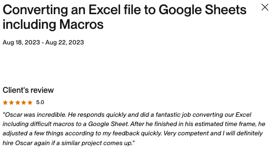 Upwork Feedback screenshot 14