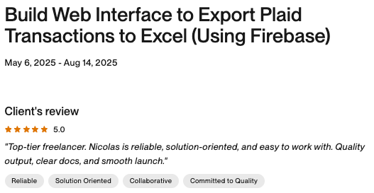 Upwork Feedback screenshot 2