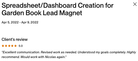 Upwork Feedback screenshot 20